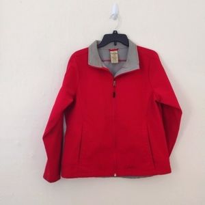 Cabela's Red Full Zip Fleece Lined Mid Weight Jacket Size L